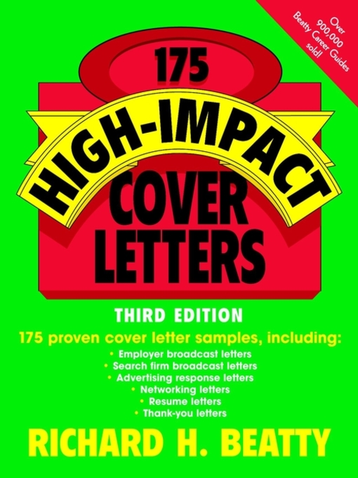 Title details for 175 High-Impact Cover Letters by Richard H. Beatty - Wait list